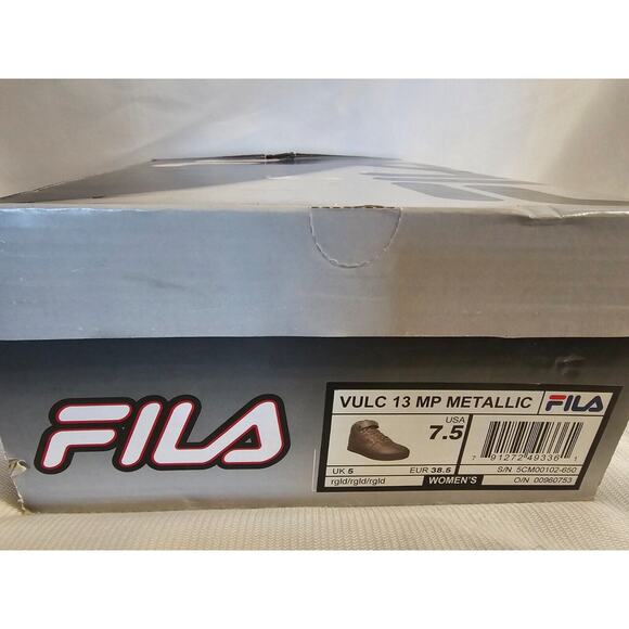 Fila Vulc 13 Sneakers High Tops Women's Size 7.5 Metallic Rose Gold Pink Shoes - Picture 5 of 5